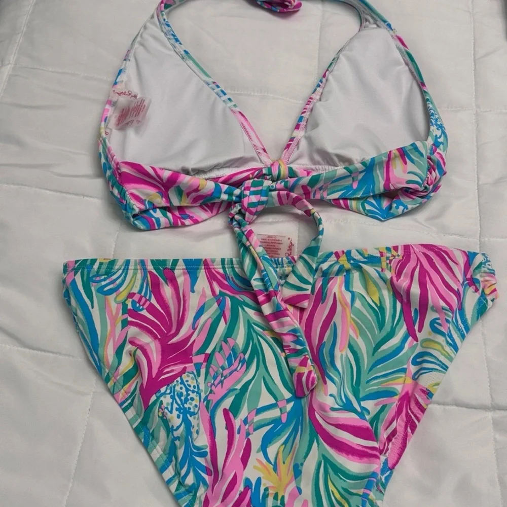 Lilly Pulitzer Sea Turtle Soiree ELISE & ZARAH BIKINI Swimsuit Set size 8